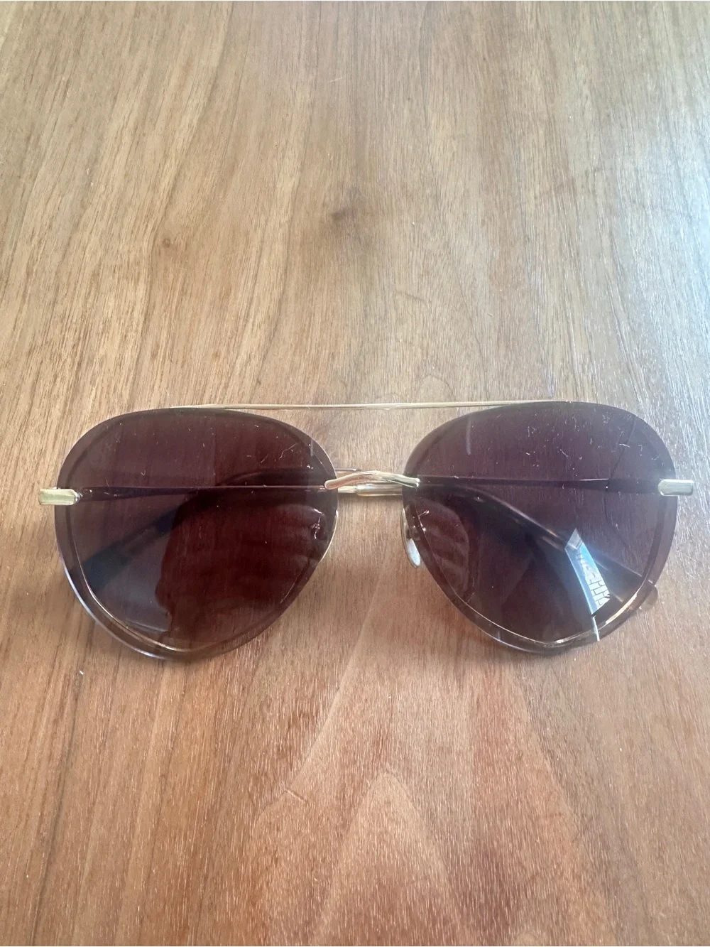 Diff Eyewear Women's Sunglasses Gold Frame with Brown Gradient Lenses